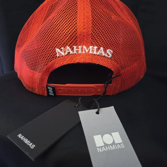 Nahmias Luxury Streetwear Sunburst Trucker Hat Orange Snapback NWT - Picture 2 of 3
